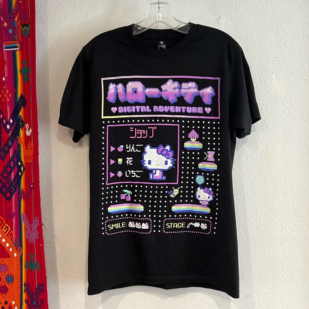 Hello Kitty Video Game Black Short Sleeve Tee, Sz Medium